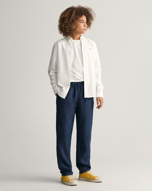 Teen Boys Linen Pants '134/140 / MARINE