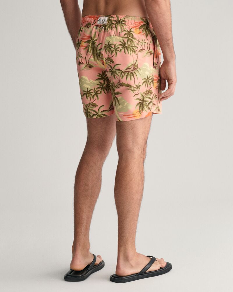 Hawaii Print Swim Shorts Peachy Pink / S