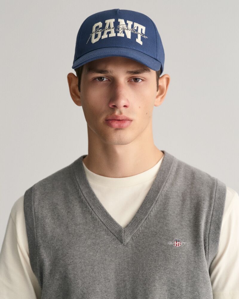 GANT Arch Script Cotton Twill Cap Dusty Blue Sea / OS