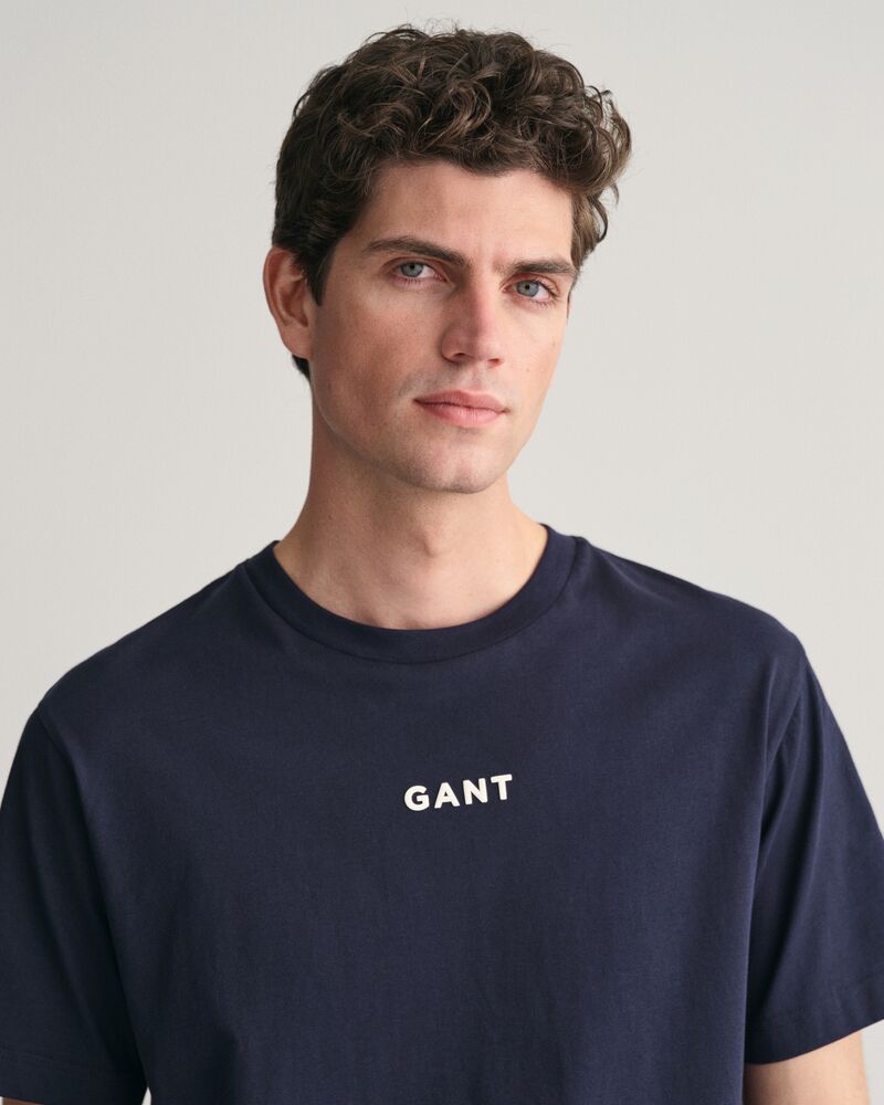 Contrast Small GANT Logo T-Shirt Evening Blue / S