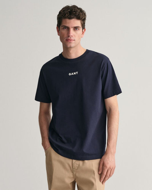 Contrast Small GANT Logo T-Shirt Evening Blue / S