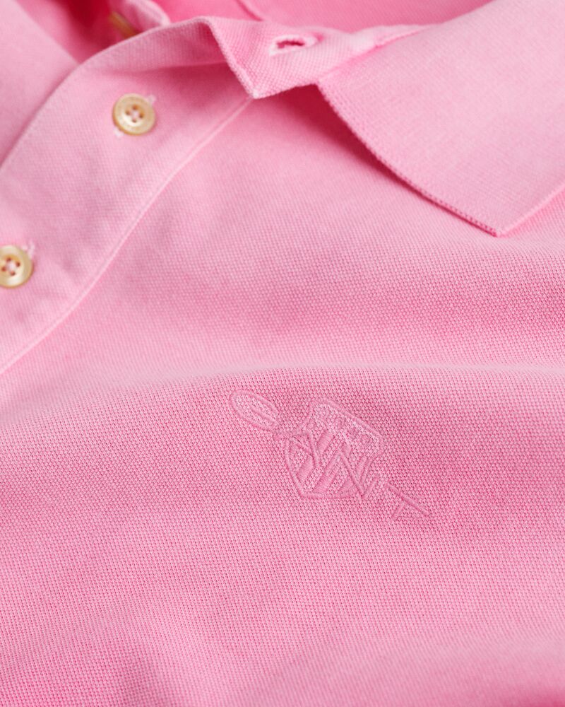 Spray-Dyed Piqué Polo Shirt Clear Pink / M