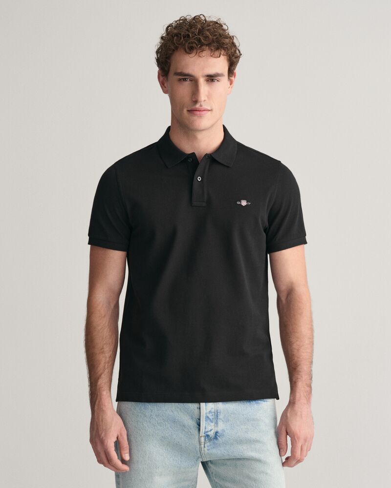 Regular Fit Shield Piqué Polo Shirt Black / S