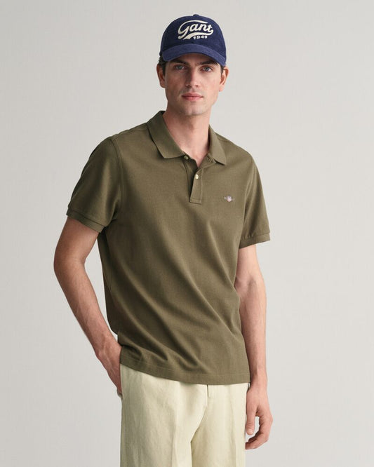 Regular Fit Shield Piqué Polo Shirt Juniper Green / S