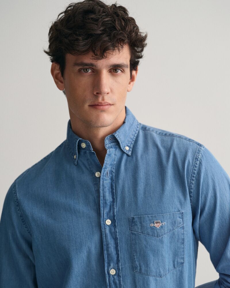 Regular Fit Indigo Shirt Semi Light Blue / S