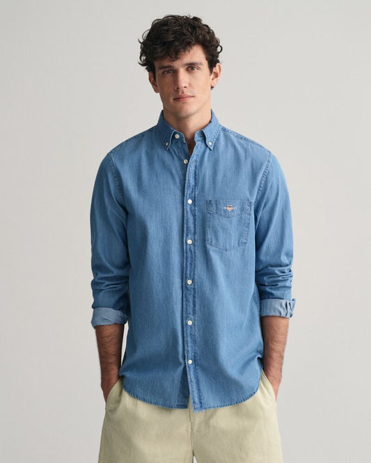 Regular Fit Indigo Shirt Semi Light Blue / S