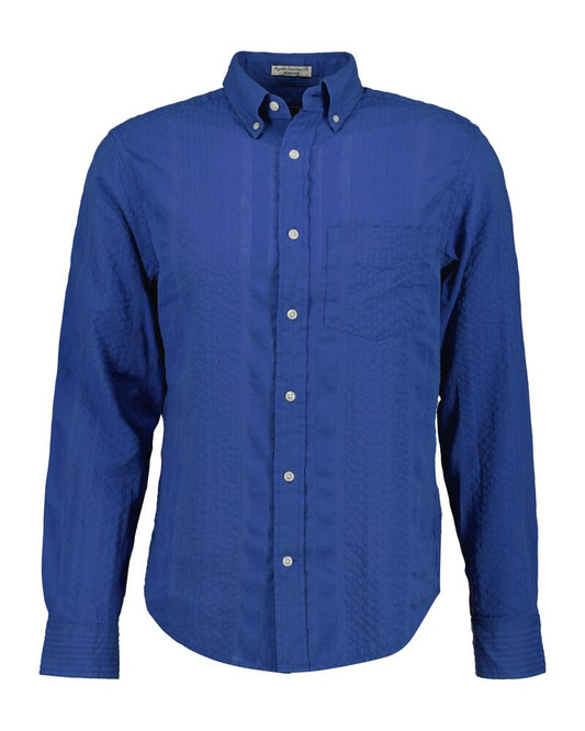 GANT Regular Fit Seersucker Stripe Shirt Rich Blue / S