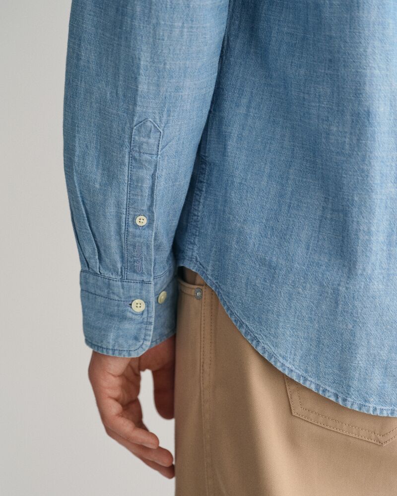 Relaxed Fit Chambray Shirt Light Blue / S