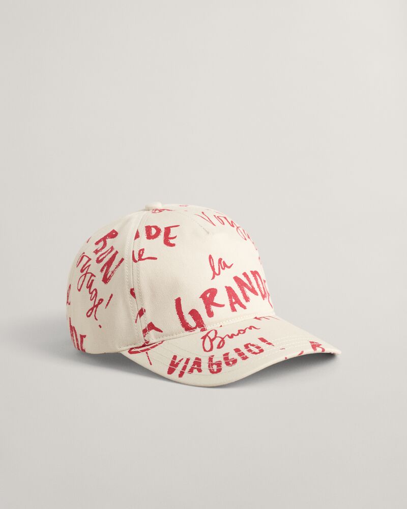 Text Printed Cap Cream / Onesize