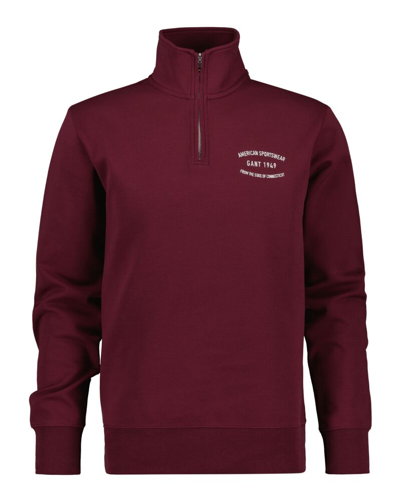 Small Graphic Sweat Half Zip Wine Red / M