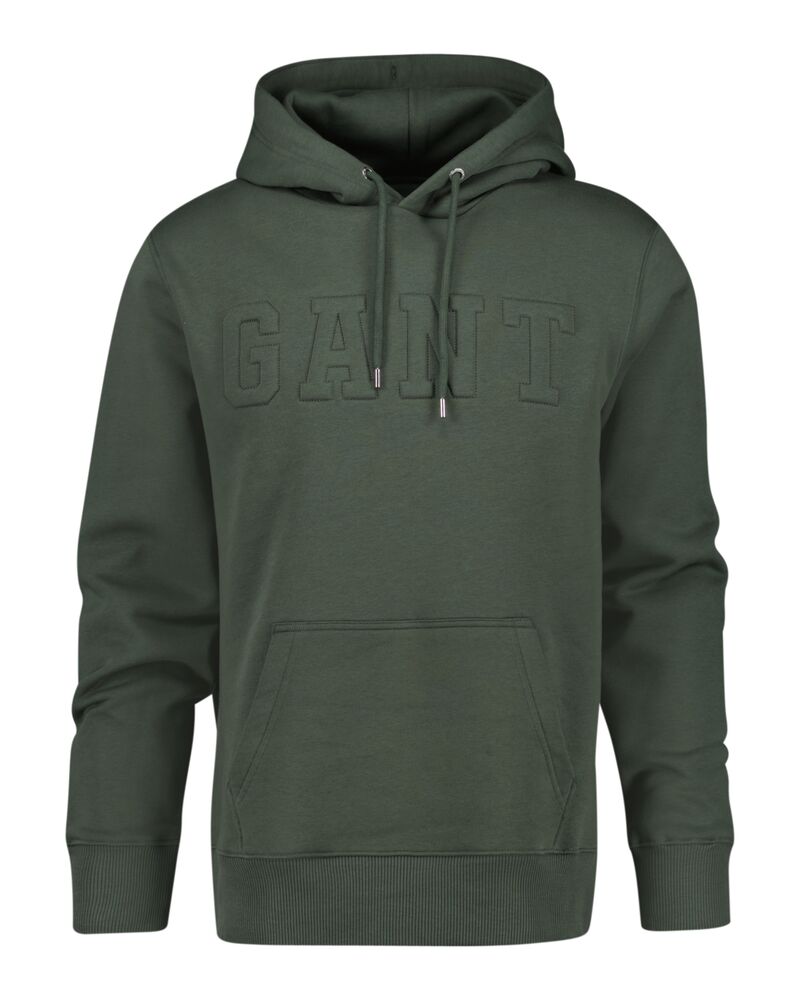 Embossed Hoodie Dark Earthy Green / M