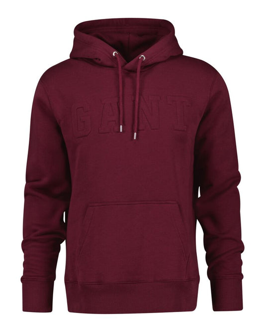 Embossed Sweat Hoodie Wine Red / M