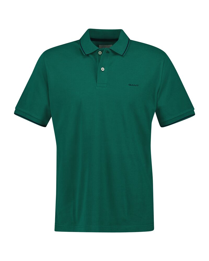 Tipping Short Sleeve Pique Polo Deep Forest Green / M