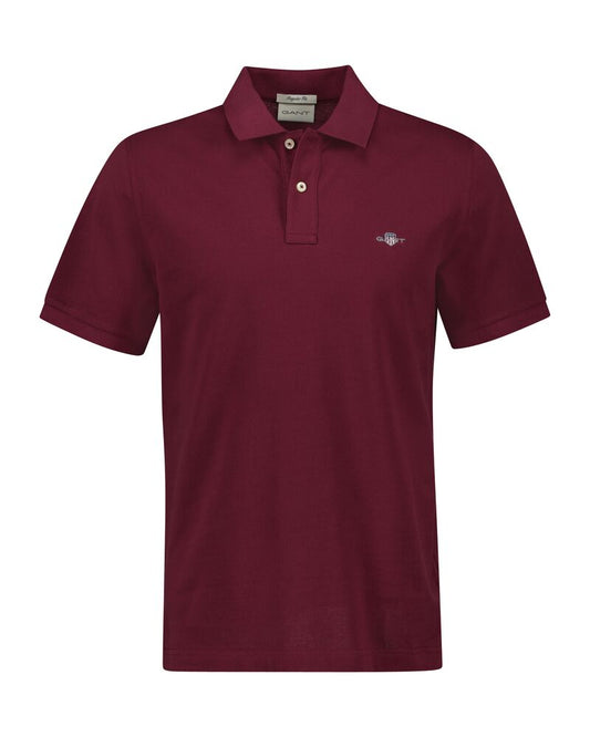 Regular Fit Shield Piqué Polo Shirt Wine Red / S