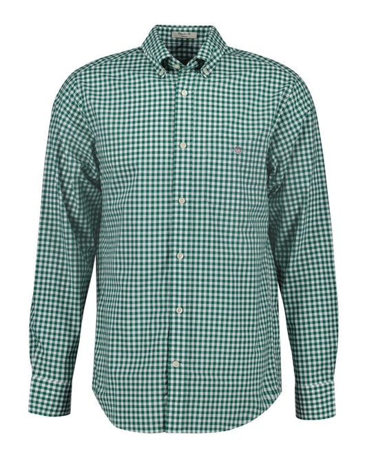 Regular Fit Gingham Poplin Shirt Deep Forest Green / S