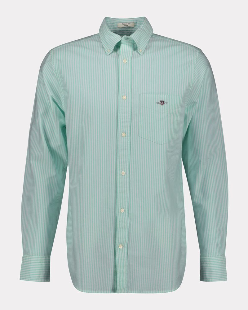 Regular Fit Banker Stripe Classic Oxford Shirt Deep Forest Green / S