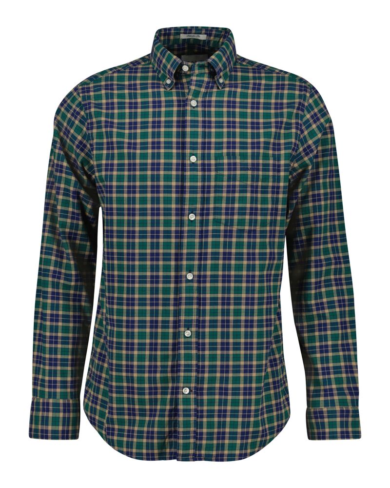 Regular Fit Light Twill Check Shirt Deep Forest Green / S