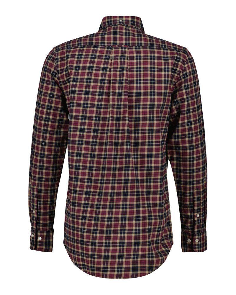 Regular Fit Checked Light Twill Shirt Wine Red / S