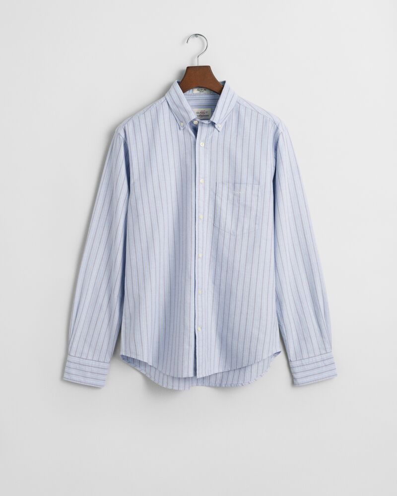 Gant Regular Fit Oxford Stripe Shirt Myosotis Blue / S