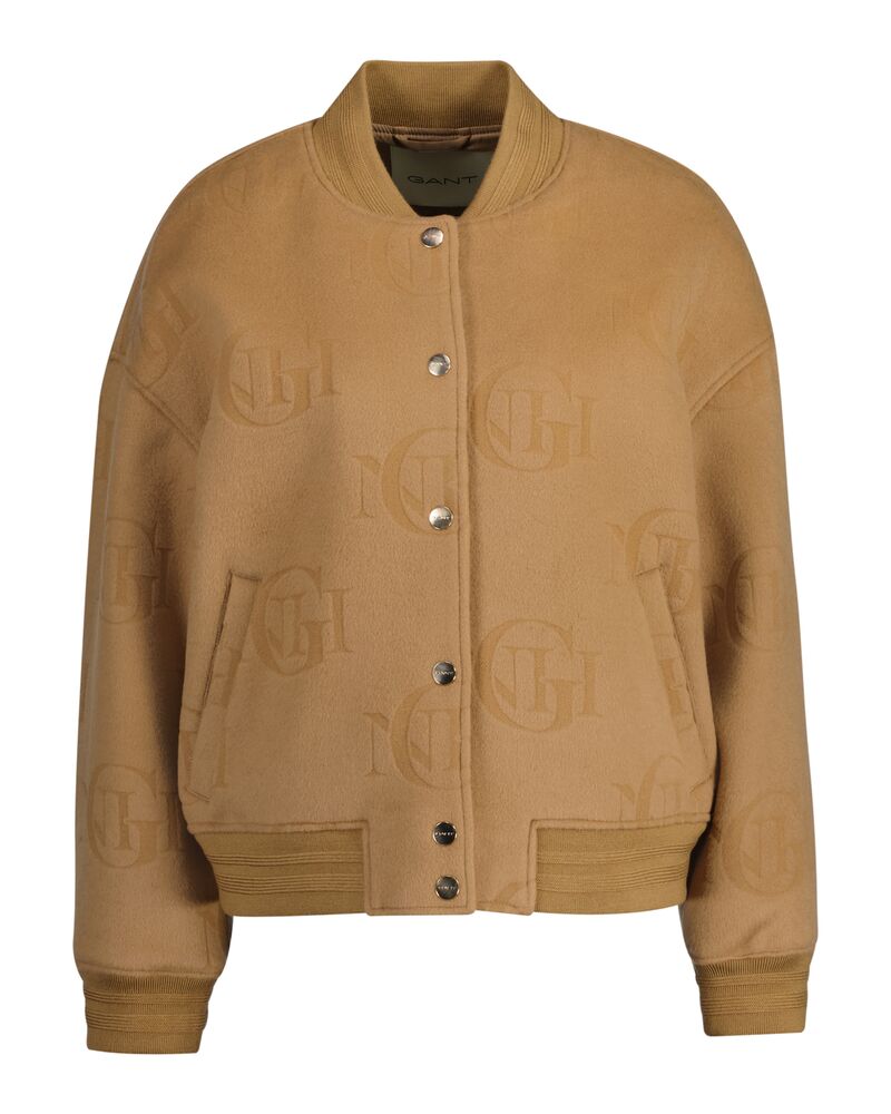 Jacquard Varsity Jacket Warm Khaki / S