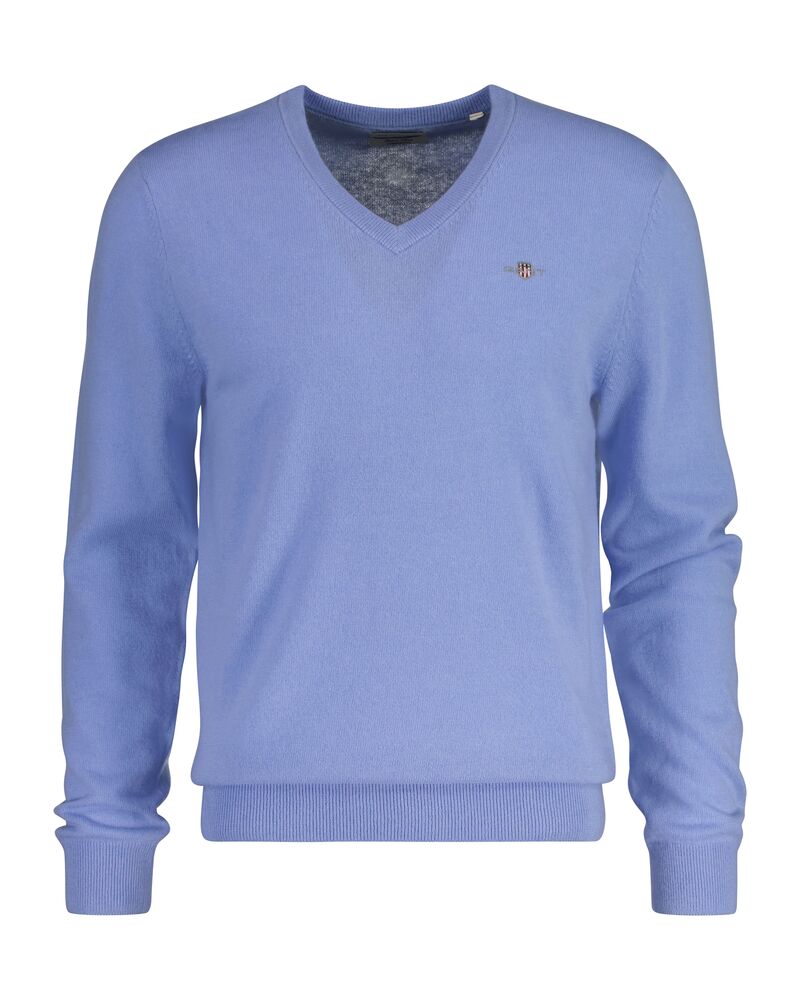 Gant Extrafine Lambswool V-Neck Clear Sky / S