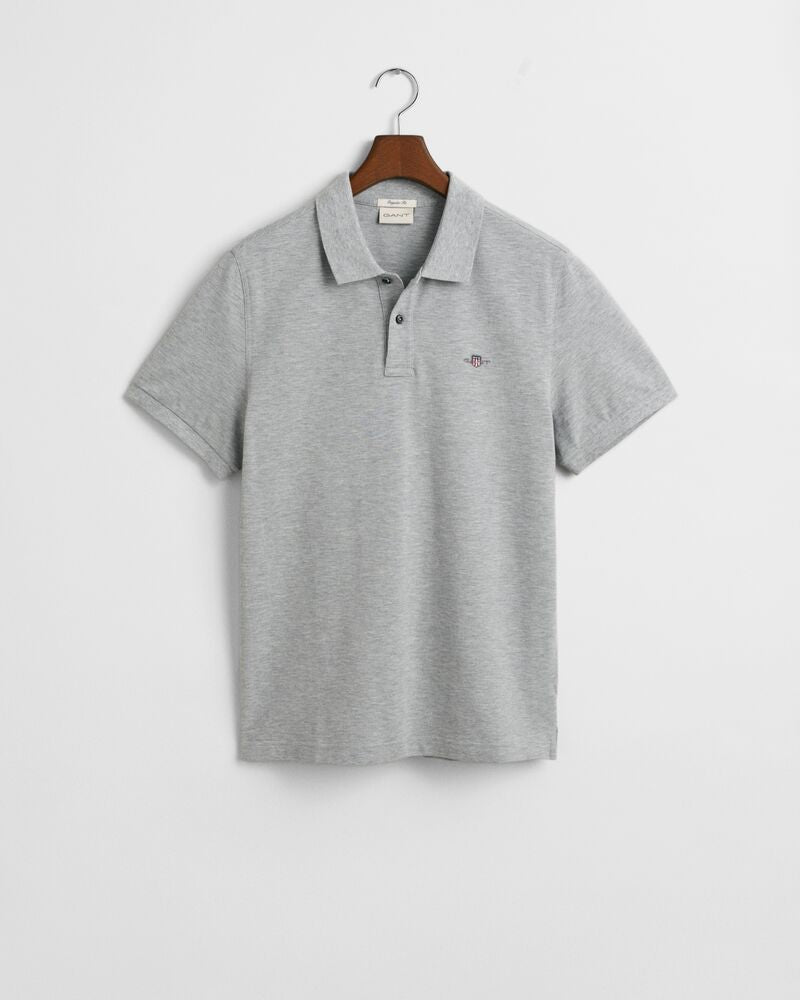 Regular Fit Shield Piqué Polo Shirt Grey Melange / S