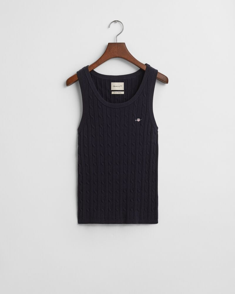 STRETCH COTTON CABLE TANK TOP