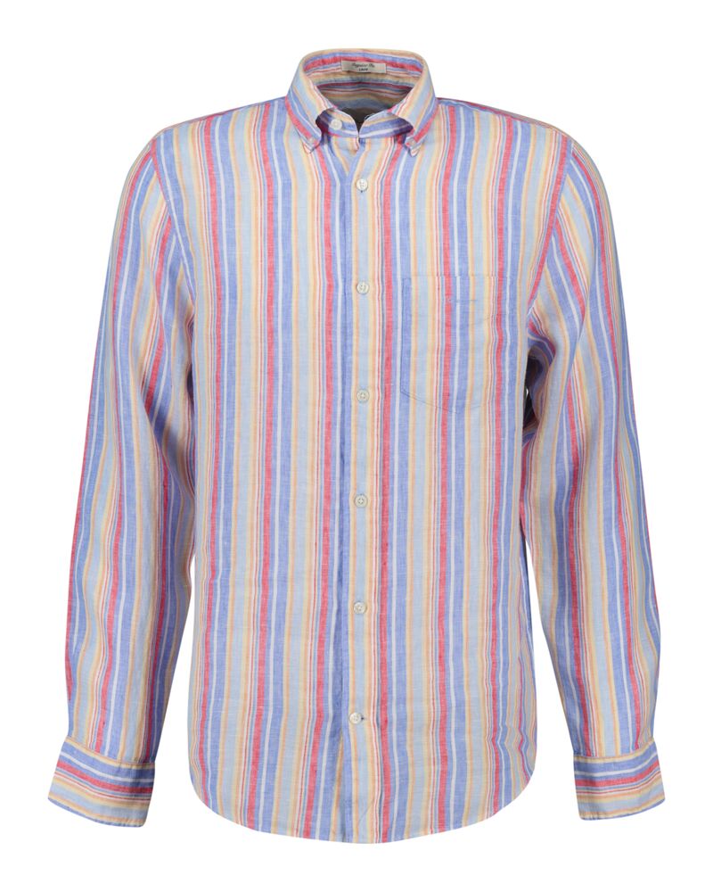 Regular Fit Multi Striped Linen Shirt