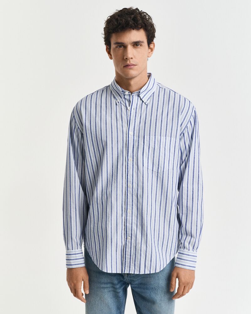 Relaxed Fit Textured Stripe Shirt