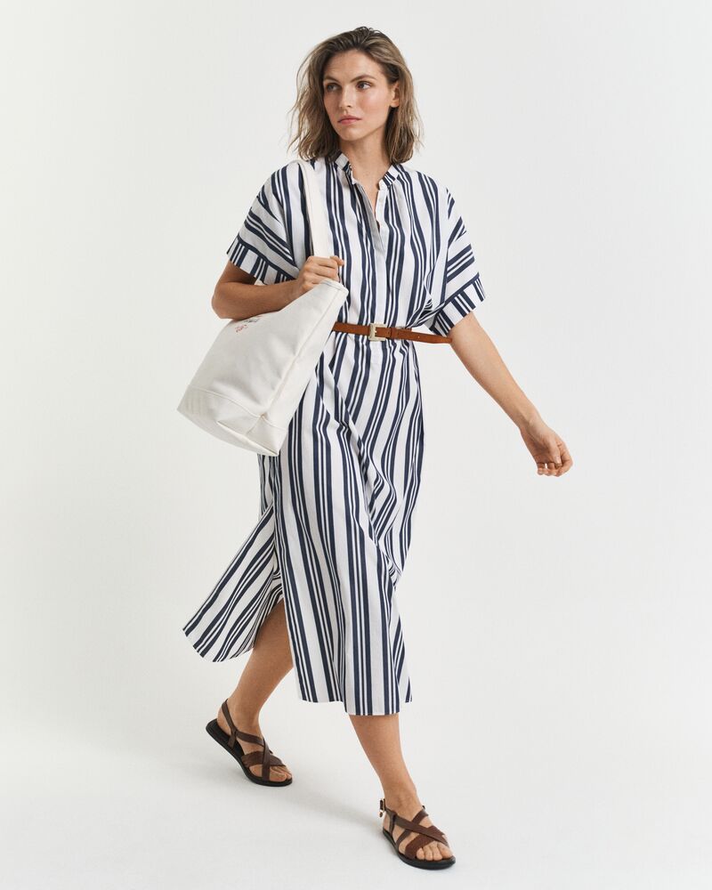 Oversized Striped Caftan Dress