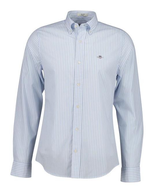 Slim Fit  Classic Short Sleeve  Striped Poplin Shirt