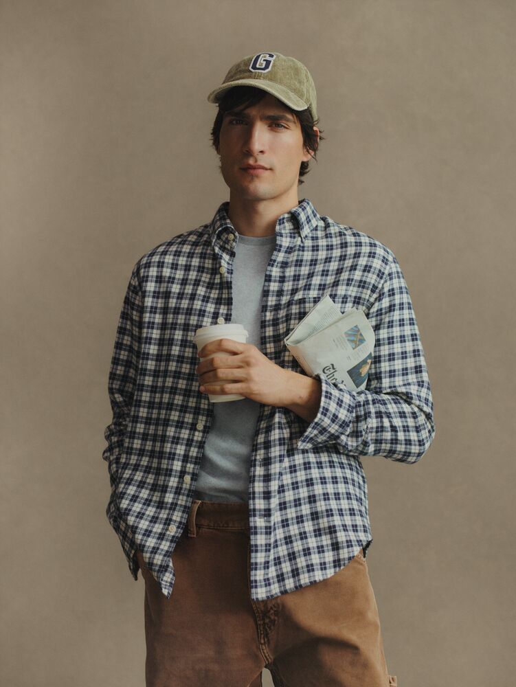 Regular Fit Checked Flannel Shirt Evening Blue / S