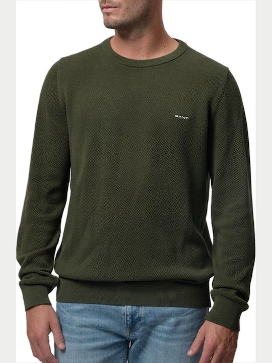 Cotton PiquÃ© Crew Neck Sweater