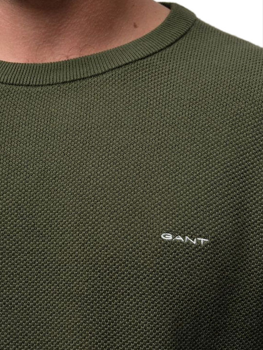 Cotton PiquÃ© Crew Neck Sweater
