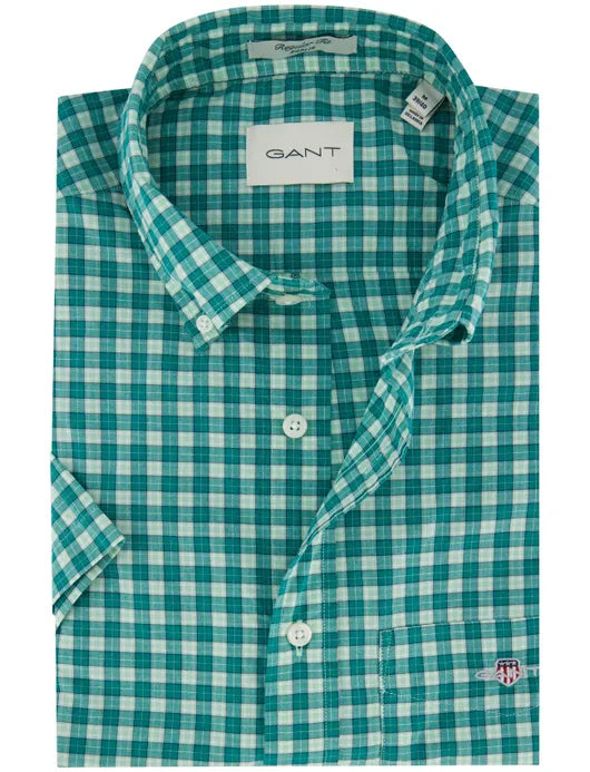 REG CLASSIC POPLIN CHECK SS SHIRT