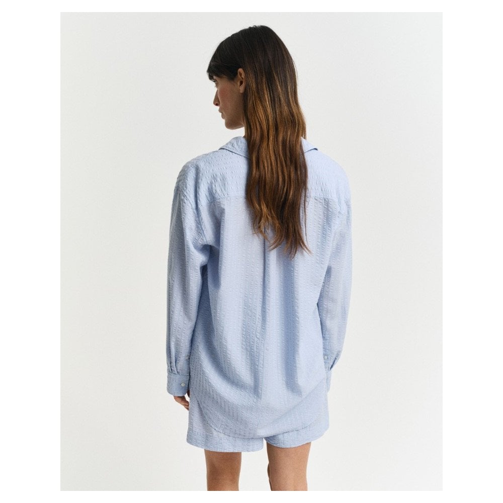Relaxed Fit Tonal Striped Seersucker Shirt