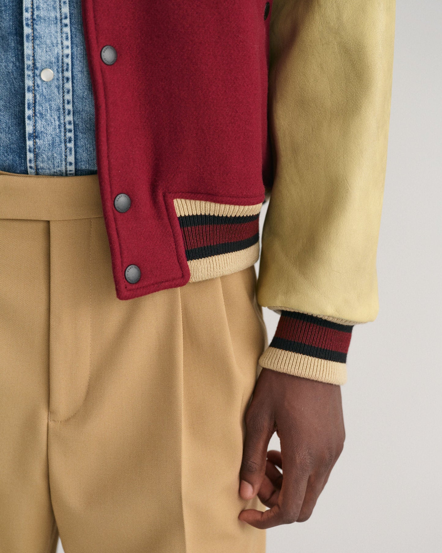 Padded Mix Varsity Jacket