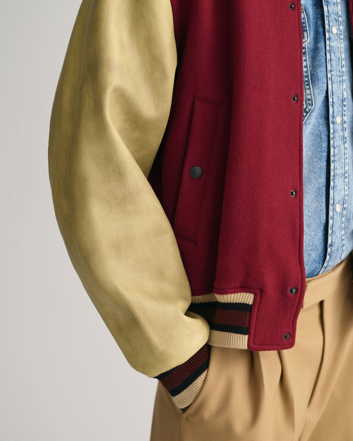 Padded Mix Varsity Jacket