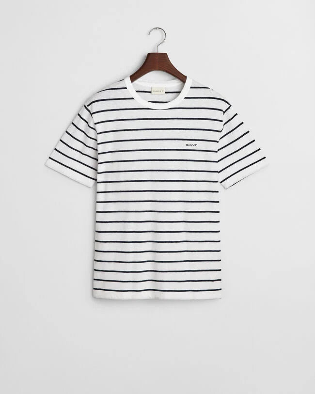 COTTON LINEN STRIPE SS T-SHIRT