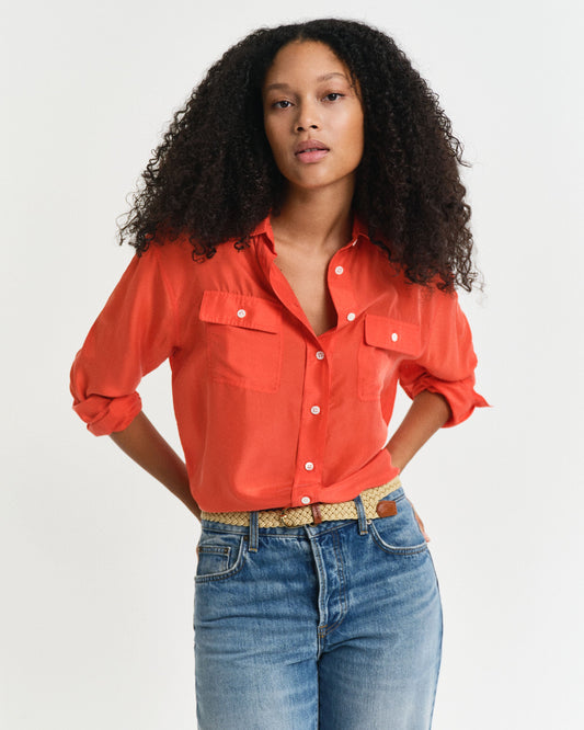Relaxed Fit Habotai Silk Shirt