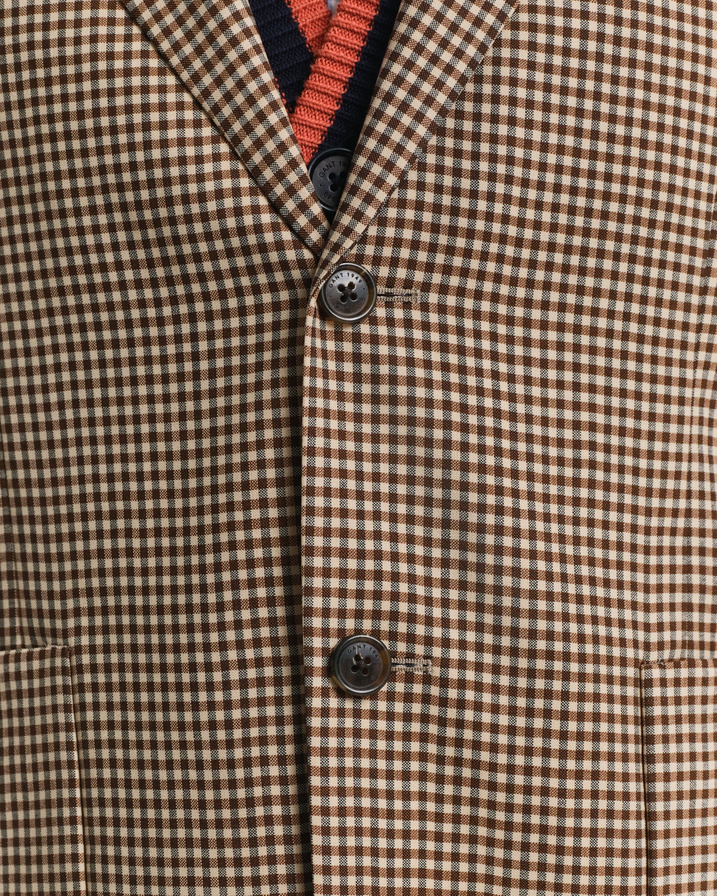 Relaxed Fit Gingham Check Blazer