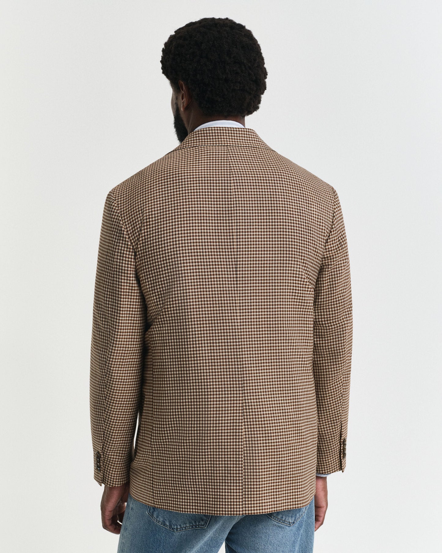Relaxed Fit Gingham Check Blazer