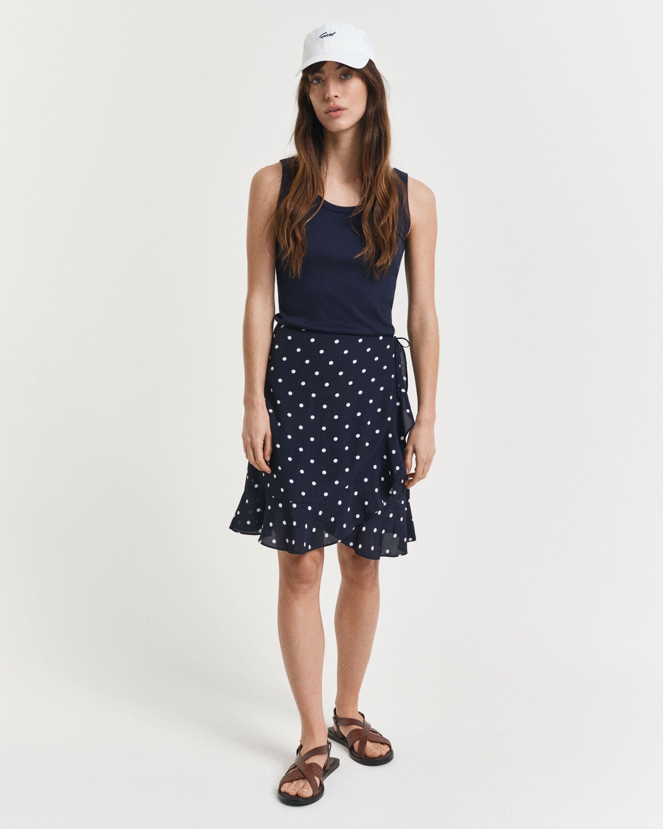 Dot Print Frill Skirt