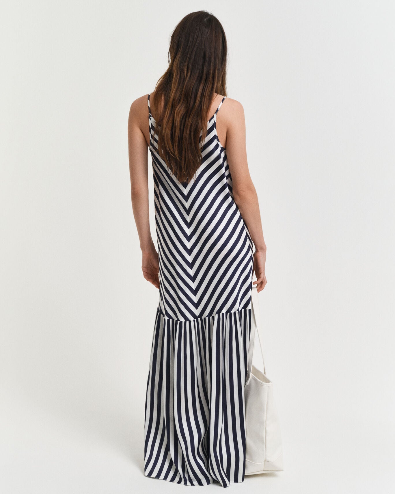 Maxi Chevron Striped Strap Dress