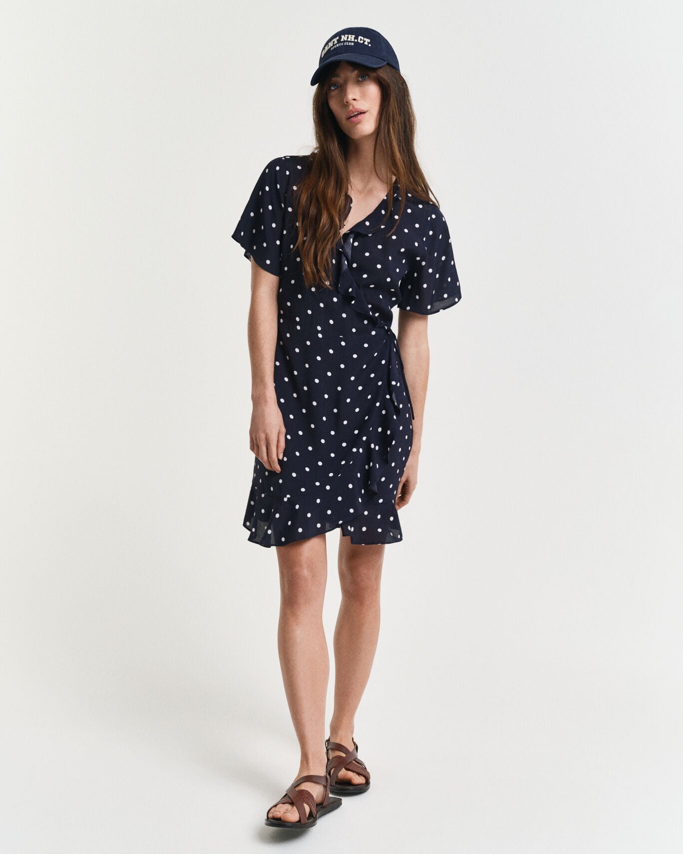 Regular Dot Print Frill Dress