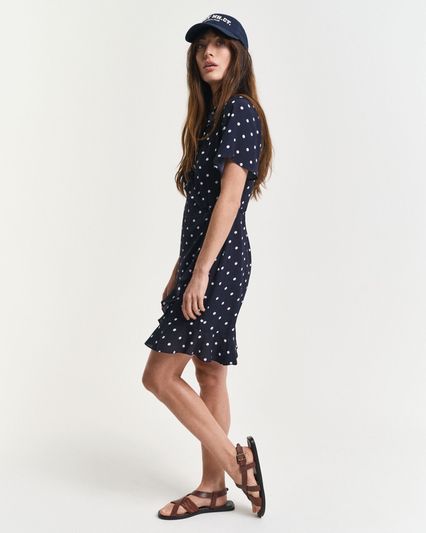Regular Dot Print Frill Dress