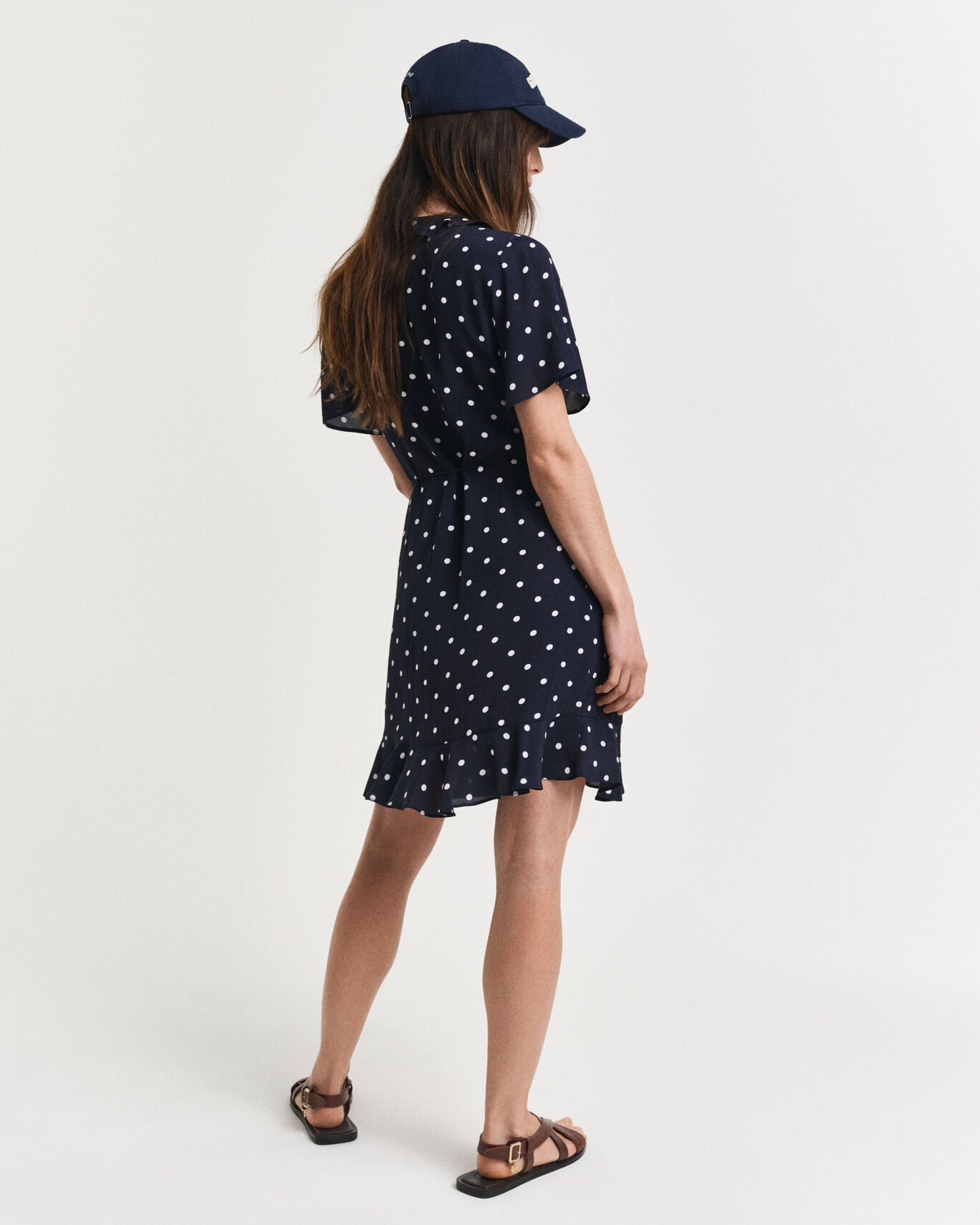 Regular Dot Print Frill Dress
