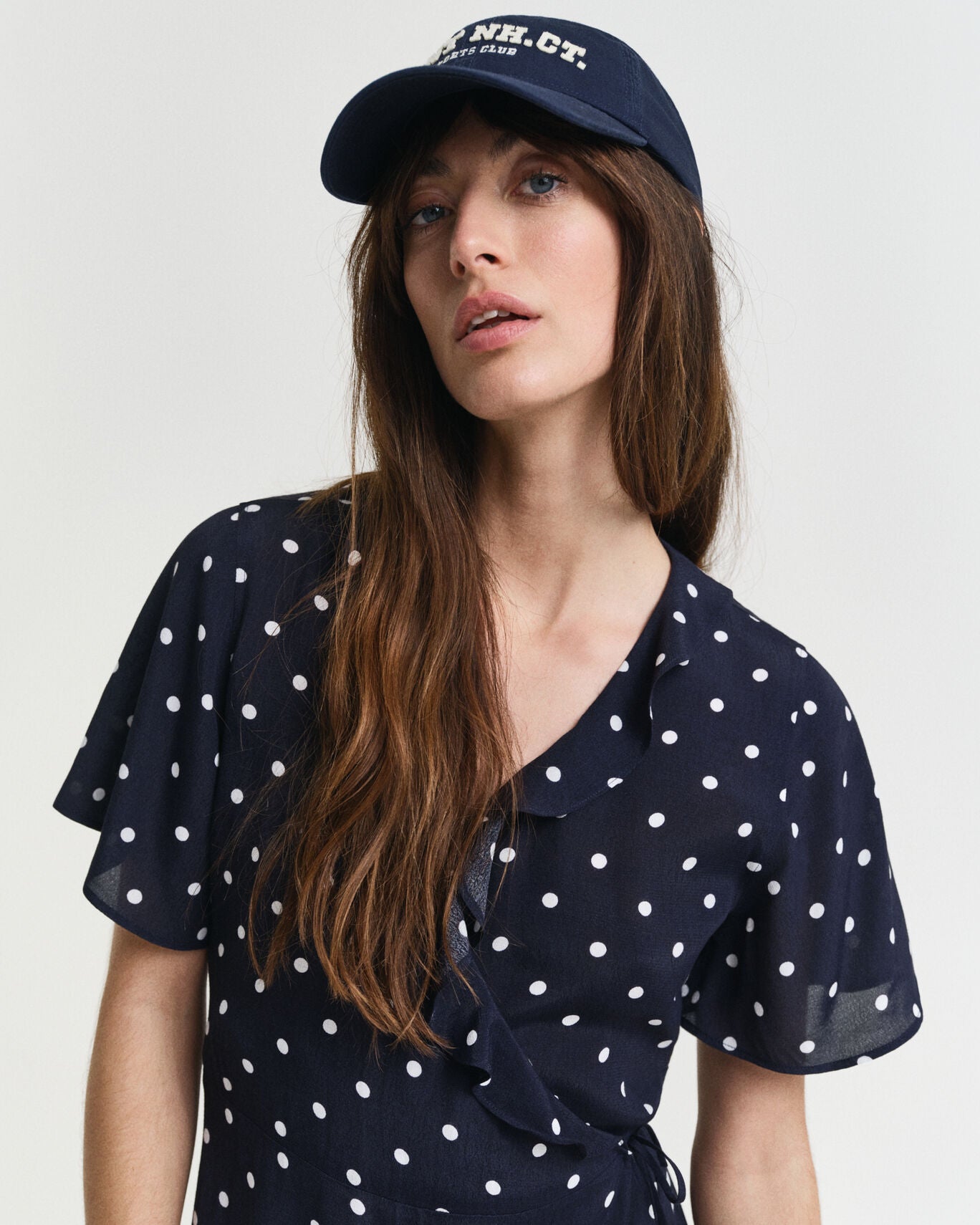Regular Dot Print Frill Dress