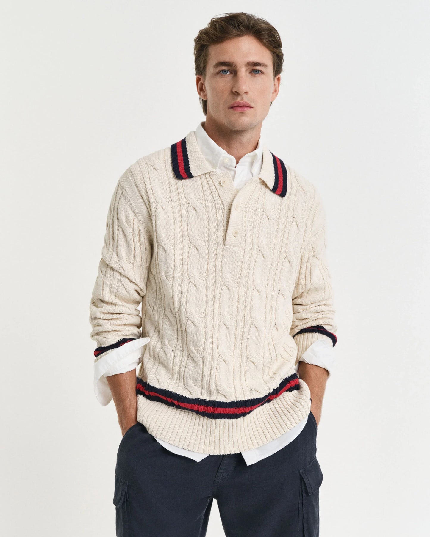 Cable Knit Polo