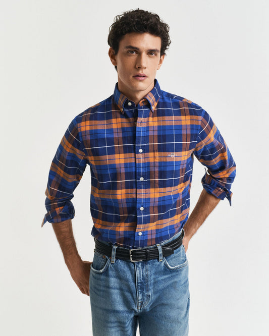 Regular Fit Checked  Classic Short Sleeve  Oxford Shirt